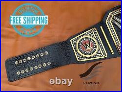 World Heavyweight Championship Replica Title Brass Belt Black Adult Size 2mm