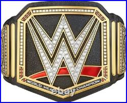 World Heavyweight Championship Replica Title Brass Belt Black Adult Size 2mm