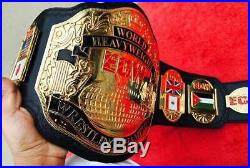 World Heavyweight ECW Championship Belt Leather Thick Metal Plated Replica Adult