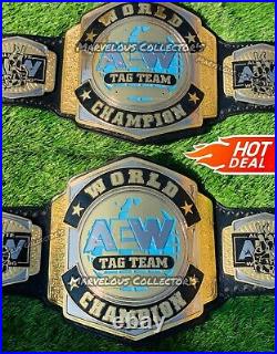 World Tag Team Wrestling Championship Belt Adult Size 2mm Brass Plates NEW