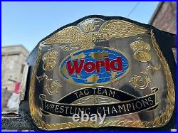 World Tag Team Wrestling Championship Title Belt Brass 2mm Replica Belt Adult A+