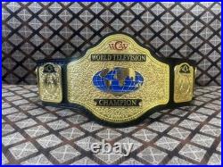 World Television Championship Replica Title Belt 4mm Brass/Leather 4mm