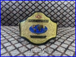 World Television Championship Replica Title Belt 4mm Brass/Leather 4mm