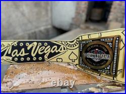 Wrestle/Mania 41 Las Vegas Golden Championship Belt Replica Brass Adult Size