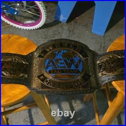 Wrestling AEW World Tag Team Championship Belt, Black Gold Blue Adult