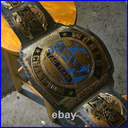 Wrestling AEW World Tag Team Championship Belt, Black Gold Blue Adult