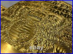 Wrestling Championship Title Belt Plates CNC Crafted 24K Real Gold Plated WWE