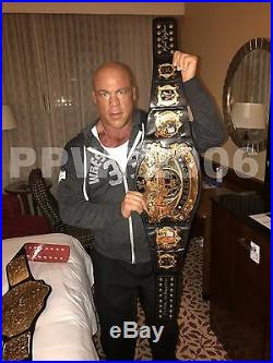 Wwe Kurt Angle Hand Signed Undisputed Championship Adult Belt With Proof And Coa