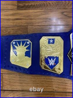 Wwe United States Heavyweight Championship Blue Belt 2mm Brass Adult Free Ship