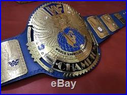 Wwf Big Eagle Block Logo Championship Belt In Thick Brass Plates