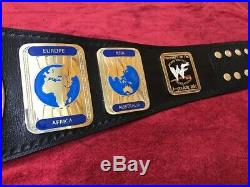 Wwf Intercontinental IC Oval Championship Belt In 2mm Brass Plate On 3mm Leather