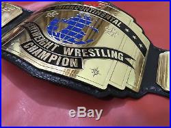 Wwf Intercontinental Red Logo Championship Belt In 4mm Brass Plates Freeshipping