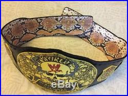 Wwf Stone Cold Smoking Skull Championship Belt Replica In Snake Skin Back