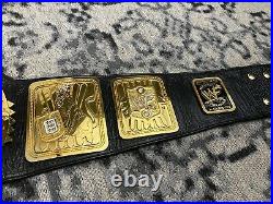 Wwf Wwe Big Eagle Championship Title Belt Red Leather Real American Scratch Logo