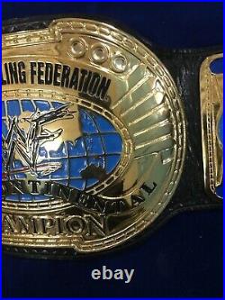 ZEES BELTS INTERCONTINENTAL OVAL Championship Belt 24k Gold Real Leather Strap
